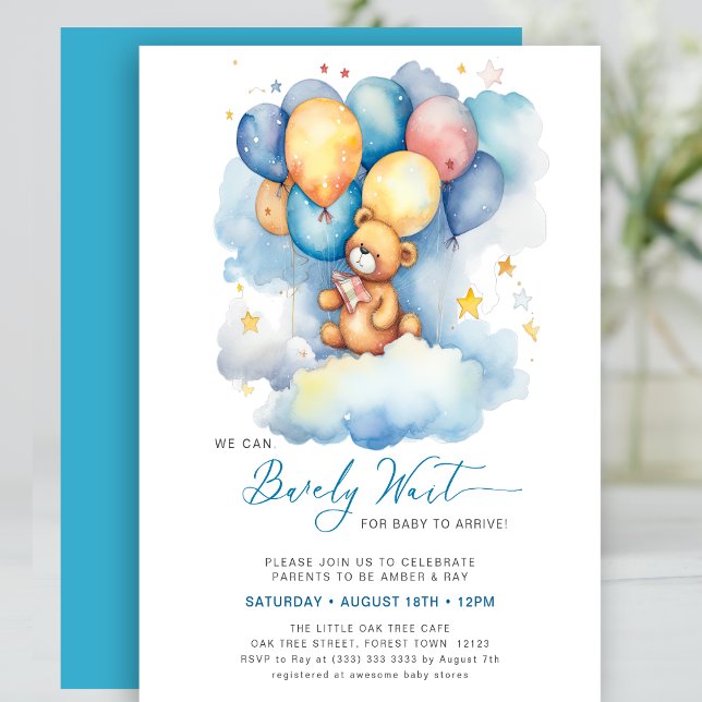 Flyer Azul Podemos Esperar A Un Chico Cuerdo Baby Shower (Subido por el creador)
