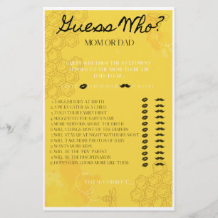 Flyer Babee Adivinar Quién Juego