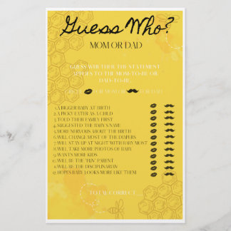 Flyer Babee Adivinar Quién Juego