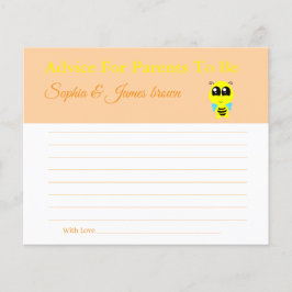 Flyer Baby Bee | Tarjeta Baby Shower Consejos para mamá 