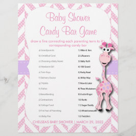 Flyer Baby Pink Giraffe Baby Boy Shower - Juego