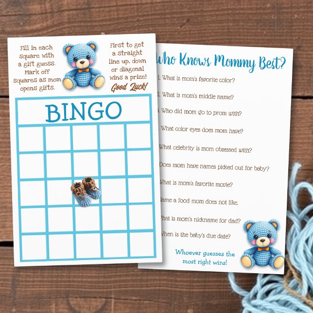 Flyer Baby Shower BINGO and Who Knows Mommy Best (Subido por el creador)
