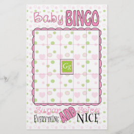 Flyer Baby Shower BINGO "Azúcar y especias"