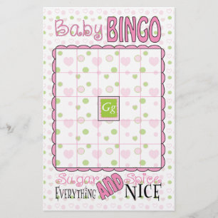 Flyer Baby Shower BINGO "Azúcar y especias"