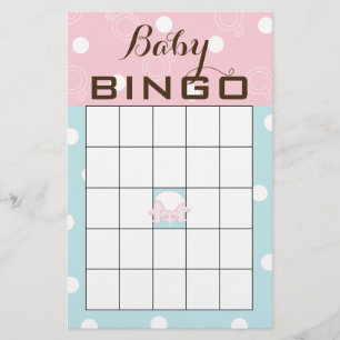 Flyer Baby Shower BINGO "BEBÉ PINK AZUL"