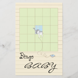 Flyer Baby Shower BINGO "Biblioteca azul/construye una b