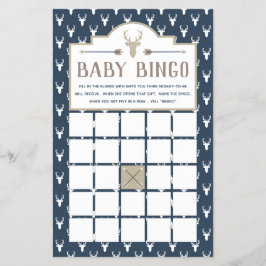 Flyer Baby Shower Bingo, Deer Baby Shower