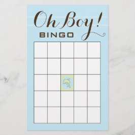 Flyer Baby Shower BINGO "Delfín verde azul"