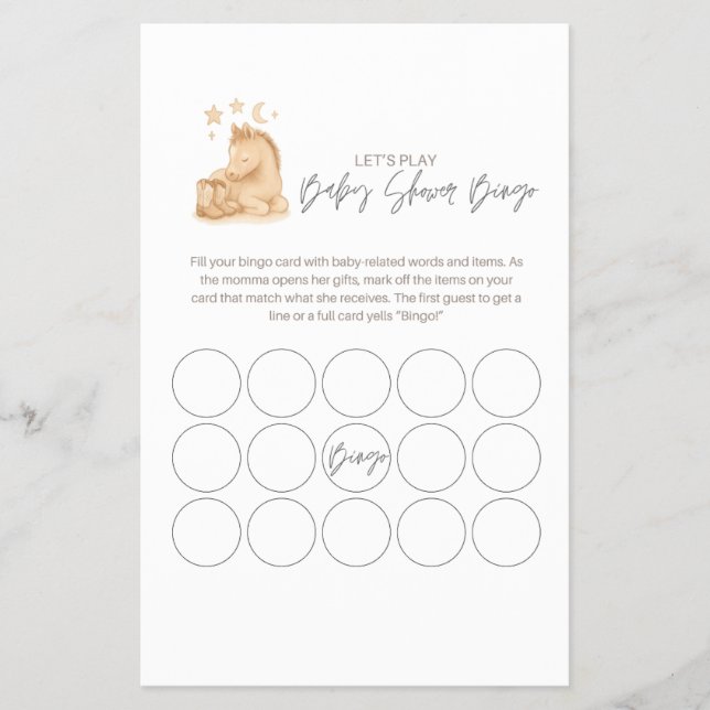 Flyer Baby Shower Bingo Game  (Frente)