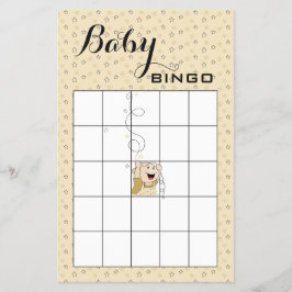 Flyer Baby Shower BINGO Gold Black Stars Baby