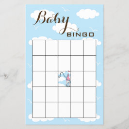 Flyer Baby Shower BINGO Rosa/Azul/Castillo