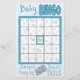 Flyer Baby Shower BINGO "Snips and Snails"