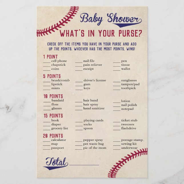 Flyer Baby Shower con temas de béisbol: ¿Qué hay en tu b (Frente)