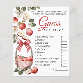 Flyer Baby Shower de Apple y Gingham adivina el juego de
