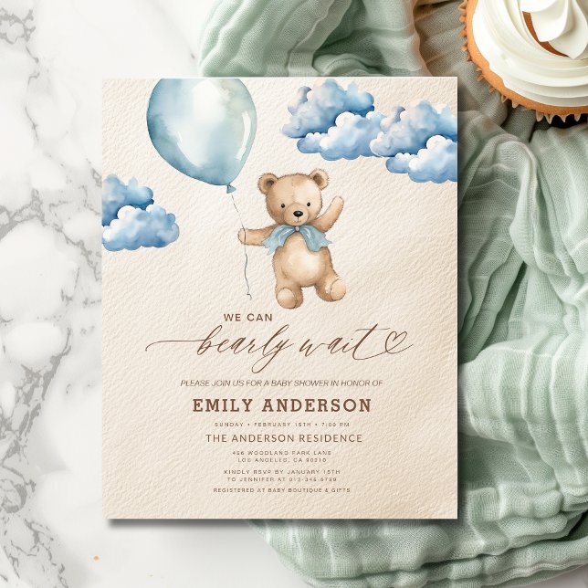 Flyer Baby Shower de Budget Bearly Wait Neutral Blue Boy (Subido por el creador)
