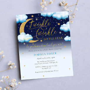 Flyer Baby Shower de Budget Twinkle Little Star Blue Boy