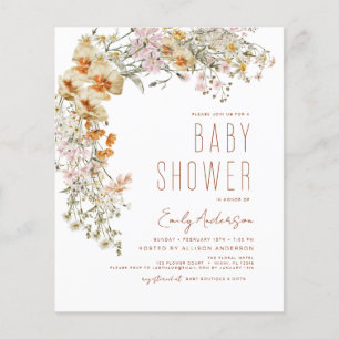 Flyer Baby Shower de Budget Wildflower Boho
