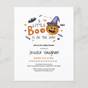 Flyer Baby Shower de calabaza de Halloween