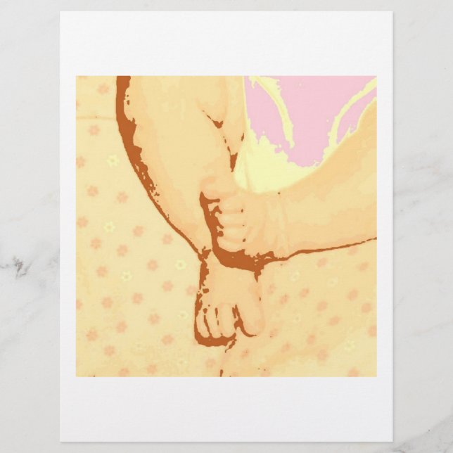 Flyer Baby Shower de pies de bebé (Frente)