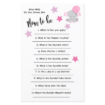 Baby Shower Elephant ¿Qué tan bien conoces la tarj