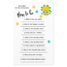 Baby Shower Lion ¿Qué tan bien conoces la tarjeta?