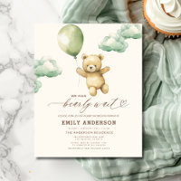 Baby Shower neutral verde de espera parcial de pre
