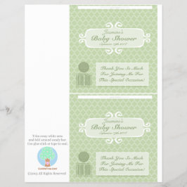Flyer Baby Shower Personalizado Candy Bar Wrappers Green