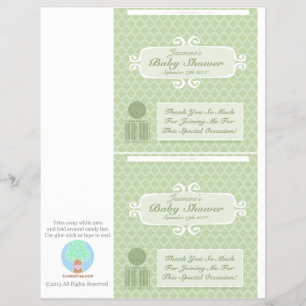 Flyer Baby Shower Personalizado Candy Bar Wrappers Green