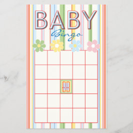 Flyer Baby Shower Pink BINGO "Picnic Floral"