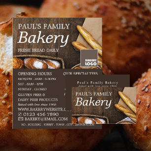Flyer Baguette fresca, panaderos rústicos, anuncio de ti