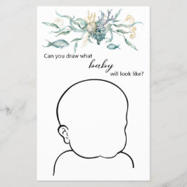 Flyer Bajo el mar "¿Puedes dibujar cómo se ve el bebé?"