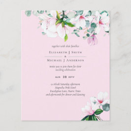 Flyer BAJO PRESUPUESTO Magnolias rosadas Eucalyptus Boda