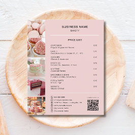 Flyer Bakery Price List Photo Social Media QR