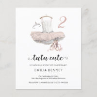 Ballerina de Presupuesto Tutu Cute Invitación a Cu