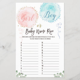 Flyer Balloons Baby Name Race ABC Game