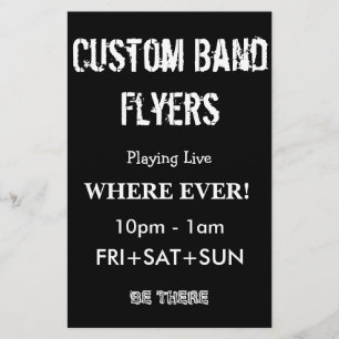 Flyer Banda personalizado Blanco negro