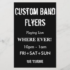 Flyer Banda personalizado Blanco negro