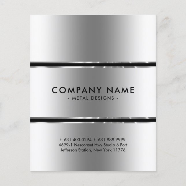 Flyer Bandas metálicas plateadas-grises y negras (Atrás)