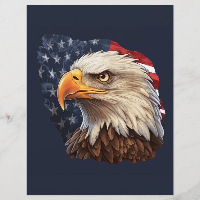 Flyer Bandera americana águila calva (Frente)