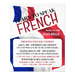 Flyer Bandera Francesa, Anuncio del curso de francés