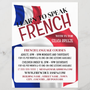 Flyer Bandera Francesa, Anuncio del curso de francés