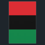 Flyer Bandera Panafricana de la UNIA<br><div class="desc">La bandera panafricana - también conocida como la bandera de la UNIA,  la bandera afroamericana,  la bandera de la Liberación Negra y varios otros nombres es una bandera tricolor que consiste de tres bandas horizontales iguales de rojo,  negro y verde (de arriba hacia abajo).</div>
