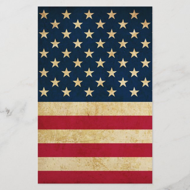 Flyer Bandera Patriótica Americana Vintage (Frente)