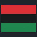 Flyer Bandera roja, negra y verde<br><div class="desc">Los 3 colores panafricanos en la bandera representan: ROJO: la sangre que une a todas las personas de ascendencia africana negra y derramada por la liberación; NEGRO: personas negras cuya existencia como nación, aunque no como estado-nación, está afirmada por la existencia de la bandera; y VERDE: la abundante riqueza natural...</div>