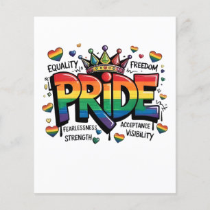 Flyer Bandera USA del Orgullo LGBTQ 4 de Julio de Acepta