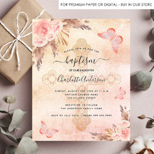 Flyer Baptism pampas blasfemia mariposa invitación presu