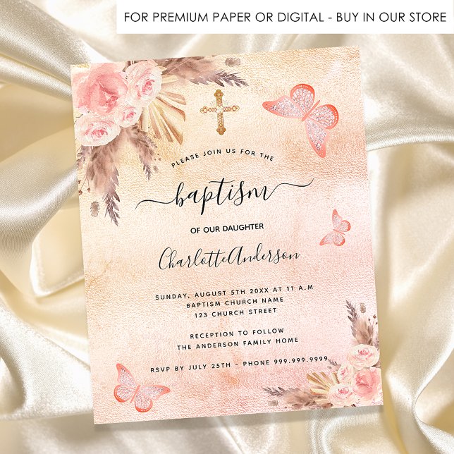 Flyer Baptism pampas césped soplar mariposa presupuesto (Subido por el creador)