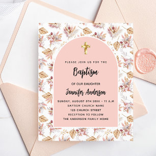 Flyer Baptism pampas flores subió invitación al presupue