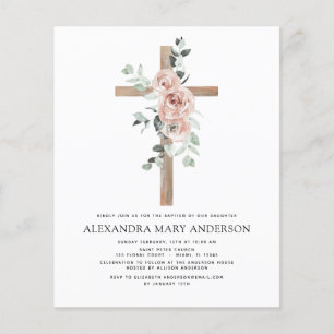 Flyer Baptismo presupuestal Dusty Pink Rose Greeneration