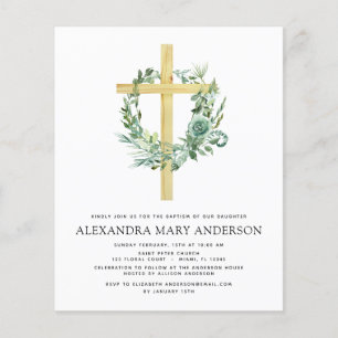 Flyer Baptismo presupuestal Vegetación Floral Sage Eucal